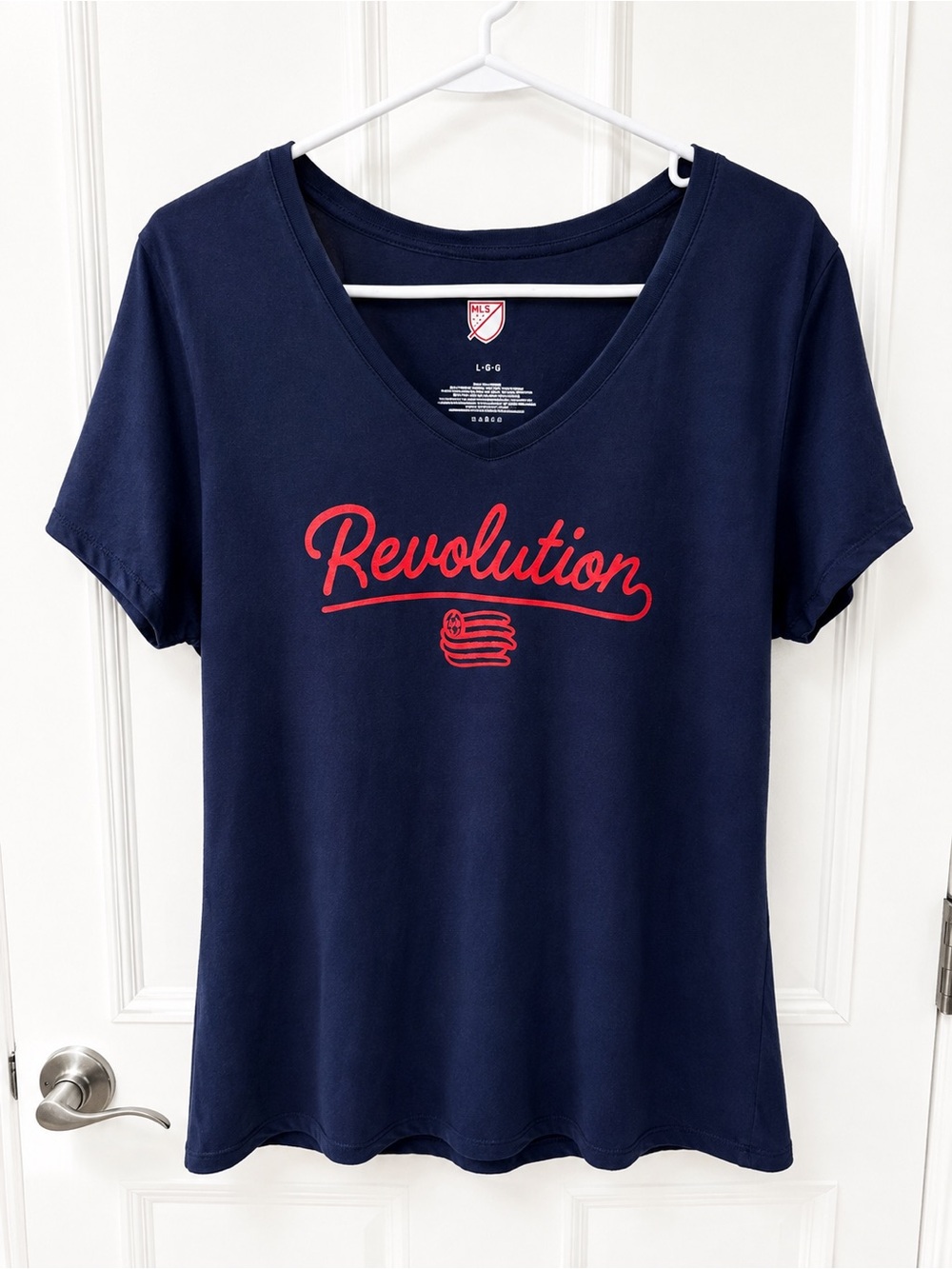 Women’s Navy V-Neck 'Revolution' Graphic Tee